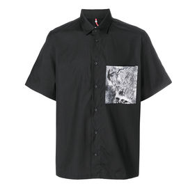 Summer Mens Short Sleeve Dress Shirts Slim Fit With Turn Down Collar