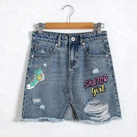 Casual Mini A Line Teen Girls Denim Skirts / Children's Jean Skirts Customized