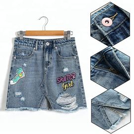 Casual Mini A Line Teen Girls Denim Skirts / Children's Jean Skirts Customized