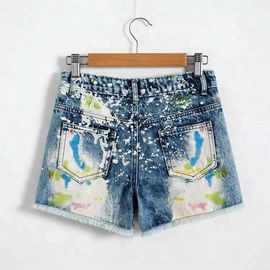 Adjustable Waist Children's Denim Shorts , Spring / Summer Little Girl Jeans Shorts